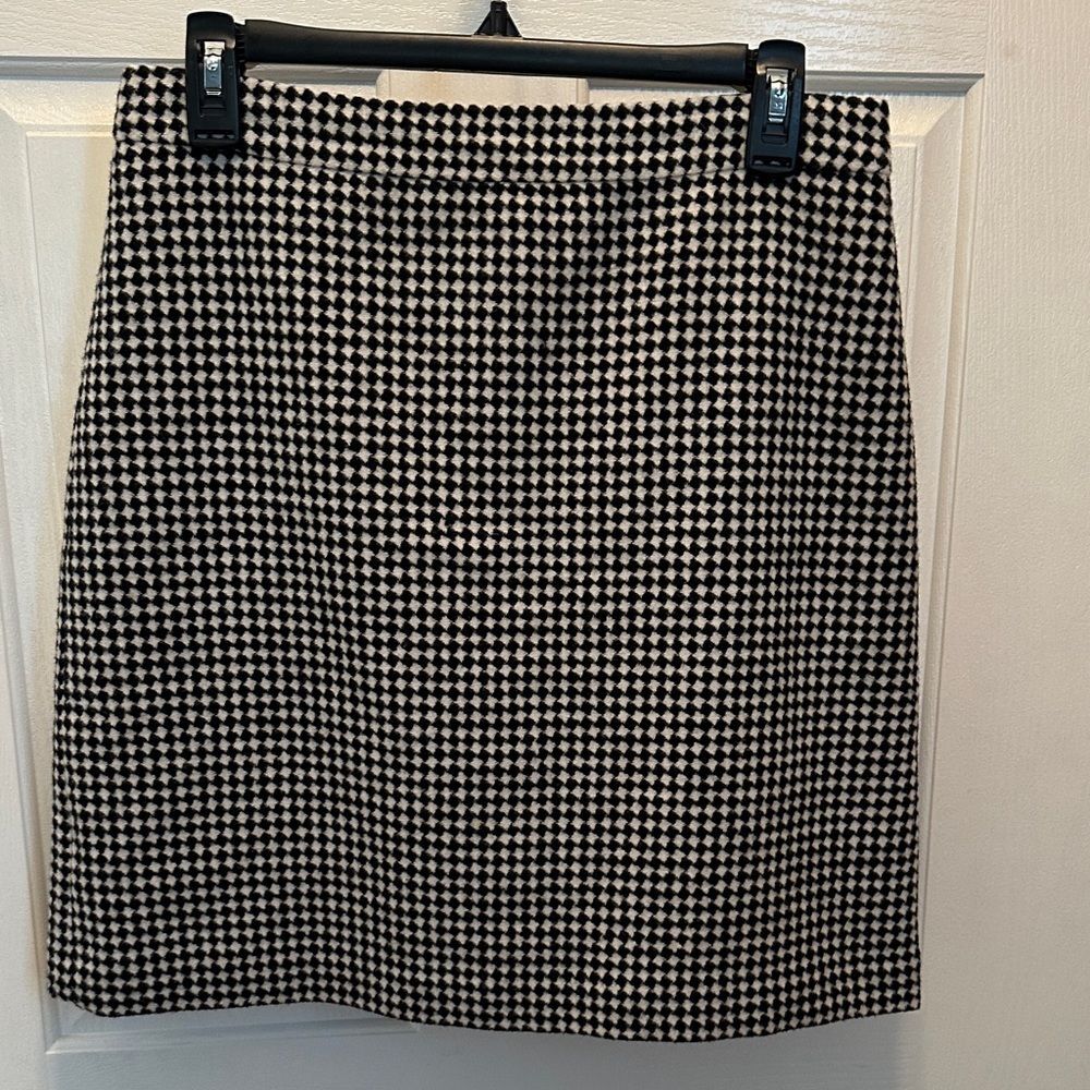Talbots Black and White Checkered Wool Blend Pencil Skirt Size 6P